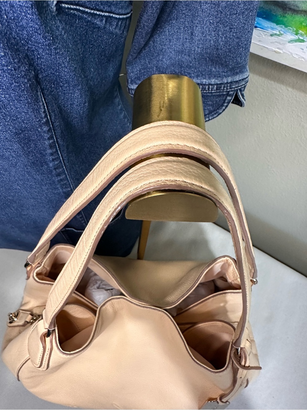 Coach Phoebe Horse & Carriage Debossed Leather Shoulder Bag in Peach 2014 - Picture 6 of 12